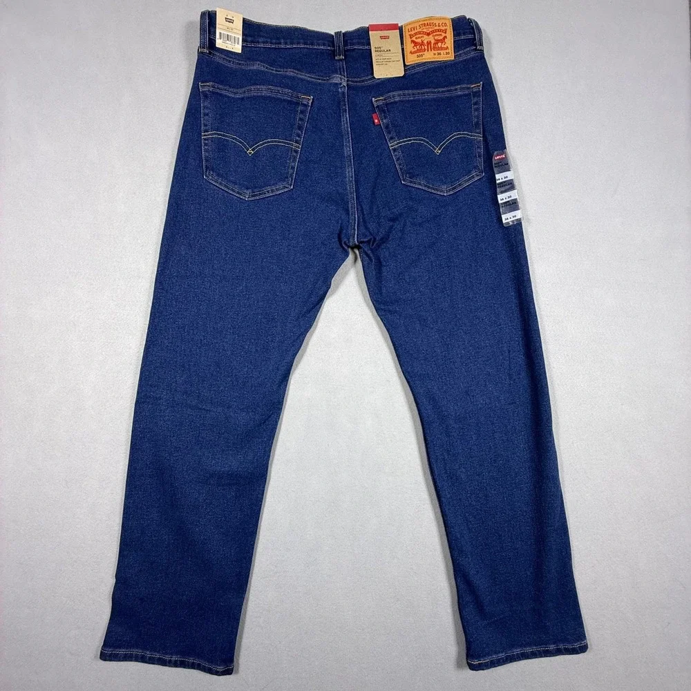 Levi's 505 Regular Fit Jeans Mens 36x30 Blue Straight‎ Leg Denim NWT